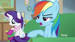 Size: 1920x1080 | Tagged: safe, screencap, rainbow dash, rarity, pony, g4, the end in friend, boots, glitter boots, shoes, starlight's office