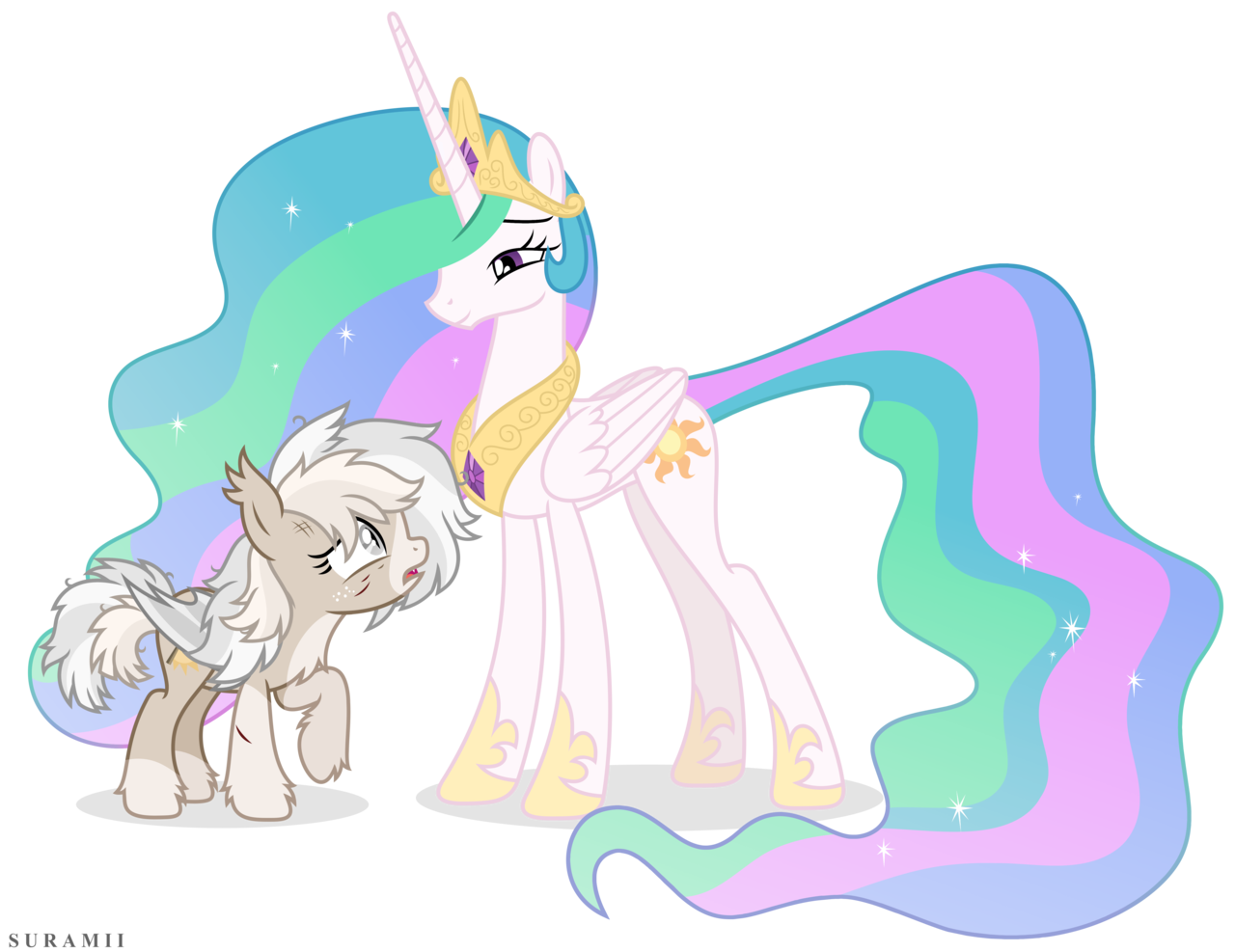 Mlp Cuddy #1812624 - safe, artist:suramii, princess celestia, oc, oc:cuddy ...