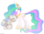 Size: 6296x4856 | Tagged: safe, artist:suramii, princess celestia, oc, oc:cuddy, alicorn, bat pony, pony, g4, absurd resolution, bat pony oc, coat markings, open mouth, simple background, socks (coat markings), transparent background