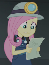 Size: 465x619 | Tagged: safe, screencap, fluttershy, equestria girls, g4, my little pony equestria girls: better together, opening night, cropped, female, script, solo