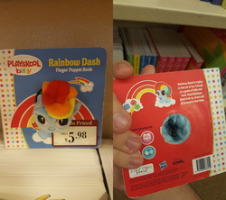 Size: 720x640 | Tagged: safe, rainbow dash, g4, official, baby book, book, finger puppet, iwtcird, meme, merchandise, playskool