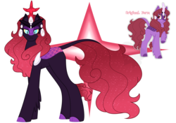 Size: 1280x900 | Tagged: safe, artist:faith-wolff, oc, oc only, kirin, pony, fanfic:the bridge, colored hooves, crossover, curved horn, fanfic art, horn, kirin oc, kirin-ified, ponified, queen beryl, sailor moon (series), simple background, solo, species swap, transparent background