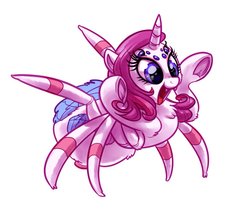 Size: 1024x856 | Tagged: safe, artist:whitediamonds, oc, oc only, oc:white diamonds, monster pony, original species, spider, spiderpony, chest fluff, cute, diabetes, fangs, female, not rarity, ocbetes, rearing, solo, species swap