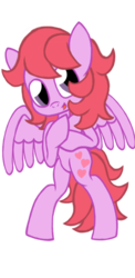 Size: 1080x2220 | Tagged: safe, artist:showtimeandcoal, heart throb, pegasus, pony, g1, g4, bipedal, commission, cute, female, g1 to g4, generation leap, heart, heartthrobetes, pink, simple background, solo, transparent background, ych result