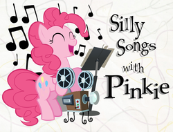Size: 1006x768 | Tagged: artist needed, safe, edit, pinkie pie, g4, film projector, silly songs, silly songs with pinkie, song of the cebu, title card, veggietales