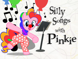 Size: 1006x768 | Tagged: artist needed, safe, edit, pinkie pie, g4, balloon, bipedal, clown, larry's high silk hat, silly songs, silly songs with pinkie, veggietales