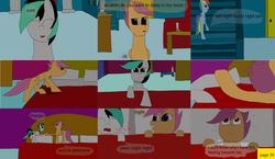 Size: 3648x2112 | Tagged: safe, artist:mellowbomb, rainbow dash, scootaloo, oc, oc:closingrain, comic:calamity fateful, g4, 1000 hours in ms paint, dialogue, high res