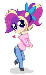 Size: 1276x2052 | Tagged: safe, artist:kittyrosie, princess cadance, human, equestria girls, g4, clothes, cute, cutedance, female, heart eyes, jeans, pants, shirt, solo, wingding eyes