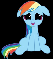 Size: 1302x1440 | Tagged: safe, edit, rainbow dash, pegasus, pony, g4, cute, dashabetes, female, floppy ears, happy, looking at you, puppy dog eyes, solo, weapons-grade cute