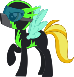 Size: 2019x2093 | Tagged: safe, artist:nevalt, lightning dust, pegasus, pony, g4, the washouts (episode), female, goggles, helmet, high res, mare, simple background, solo, transparent background, vector, washouts uniform