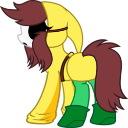 Size: 1858x1855 | Tagged: safe, artist:nxzc88, oc, oc only, oc:northern haste, oc:southern hustle, pony, shy guy, clothes, costume, looking back, mask, rule 63, shy gal, simple background, solo, transparent background