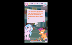 Size: 1280x800 | Tagged: safe, screencap, scootaloo, silverstream, g4, black bars, dialogue, letterboxing, pocket ponies, screenshots