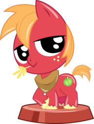 Size: 2545x3328 | Tagged: safe, artist:phucknuckl, budge studios, big macintosh, earth pony, pony, g4, my little pony pocket ponies, cute, high res, horse collar, inkscape, ios game, looking at you, macabetes, male, red, simple background, solo, stallion, transparent background, vector
