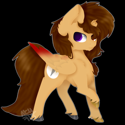 Size: 2593x2581 | Tagged: safe, artist:ether-akari, oc, oc only, pony, broken horn, high res, horn, male, request, solo, wings