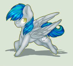 Size: 3520x3214 | Tagged: safe, artist:ether-akari, oc, oc only, oc:frozen aim, pegasus, pony, high res, one eye closed, solo, wink