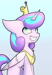 Size: 2039x2893 | Tagged: safe, artist:renderpoint, princess flurry heart, alicorn, pony, female, jewelry, mare, older, older flurry heart, regalia, simple background, solo, teenage flurry heart, teenager
