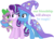 Size: 3448x2495 | Tagged: safe, artist:famousmari5, artist:jhayarr23, spike, starlight glimmer, trixie, g4, friendship, high res, hug, simple background, text, transparent background, vector