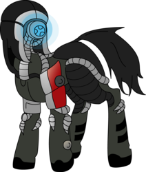 Size: 4583x5402 | Tagged: safe, artist:drops-of-blood, oc, oc only, oc:chaild viktor, pony, absurd resolution, crossover, geth, legion, male, mass effect, ponified, simple background, solo, transparent background