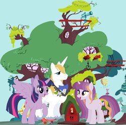 Size: 1024x1011 | Tagged: safe, artist:froggers1995, prince blueblood, twilight sparkle, alicorn, pony, g4, crack shipping, family, female, golden oaks library, male, offspring, parent:prince blueblood, parent:twilight sparkle, parents:twiblood, ship:twiblood, shipping, straight, twilight sparkle (alicorn)