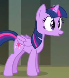 Size: 330x372 | Tagged: safe, screencap, twilight sparkle, alicorn, pony, castle mane-ia, g4, cropped, faic, female, great moments in animation, mare, solo, standing, twilight sparkle (alicorn), wings