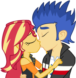 Size: 1072x1108 | Tagged: safe, artist:themexicanpunisher, flash sentry, sunset shimmer, equestria girls, g4, my little pony equestria girls: better together, female, kissing, male, ship:flashimmer, shipping, straight