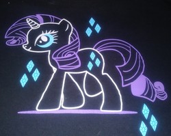 Size: 2933x2340 | Tagged: safe, artist:ponylover88, rarity, g4, clothes, diamond, high res, irl, neon, photo, shirt