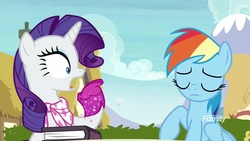 Size: 1920x1080 | Tagged: safe, screencap, rainbow dash, rarity, pony, g4, the end in friend, boots, glitter boots, shoes
