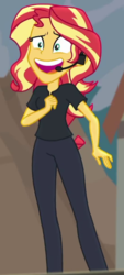 Size: 300x663 | Tagged: safe, screencap, sunset shimmer, equestria girls, g4, my little pony equestria girls: better together, opening night, opening night: sunset shimmer, cropped, director shimmer, faic, female, headset, solo