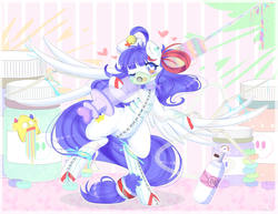 Size: 2200x1700 | Tagged: safe, artist:togeticisa, oc, oc only, pegasus, pony, colorful, heart, nurse, pills, solo