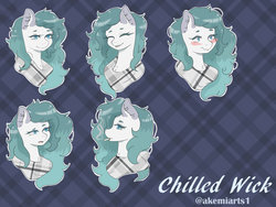 Size: 1024x768 | Tagged: safe, artist:akemiarts1, oc, oc only, oc:chilled wick, pegasus, pony, clothes, emotes, female, mare, pattern, pegasus oc, scarf, signature, solo