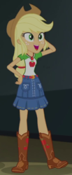 Size: 287x698 | Tagged: safe, screencap, applejack, equestria girls, g4, my little pony equestria girls: better together, opening night, cropped, female, geode of super strength, solo