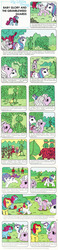 Size: 666x2876 | Tagged: safe, official comic, baby blossom, baby fifi, baby glory, baby quackers, baby tic tac toe, pixie, comic:my little pony (g1), g1, broom, clubhouse, comic, leaf, nettle