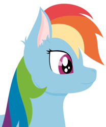 Size: 2500x3000 | Tagged: safe, artist:alltimemine, rainbow dash, pegasus, pony, g4, bust, ear fluff, female, high res, lineless, mare, portrait, profile, simple background, solo, transparent background