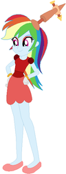 Size: 235x609 | Tagged: safe, artist:selenaede, artist:user15432, rainbow dash, human, equestria girls, g4, barely eqg related, base used, clothes, crossover, cuphead, gloves, hasbro, hasbro studios, hat, hilda berg, shoes, solo, studio mdhr, vane, weather vane