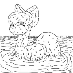 Size: 2048x2048 | Tagged: safe, artist:tenorjoane, apple bloom, g4, covered in mud, high res, mud, wet and messy