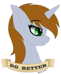 Size: 2056x2505 | Tagged: safe, artist:kota, oc, oc only, oc:littlepip, pony, unicorn, fallout equestria, bust, fanfic, fanfic art, female, high res, horn, mare, portrait, profile, simple background, solo, text, transparent background