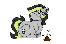 Size: 1500x1000 | Tagged: safe, artist:spoopygander, oc, oc only, oc:elli, earth pony, pony, chest fluff, cutie mark, ear fluff, meme, multicolored hair, outline, poop, shit candle, shitposting, simple background, solo, transparent background