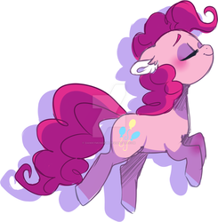 Size: 1024x1046 | Tagged: safe, artist:pandemiamichi, pinkie pie, earth pony, pony, g4, blushing, deviantart watermark, female, obtrusive watermark, simple background, solo, watermark, white background