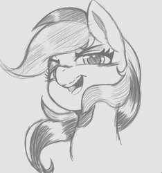 Size: 436x466 | Tagged: safe, artist:tre, rainbow dash, pony, g4, female, grayscale, mare, monochrome, open mouth, sketch, solo