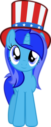 Size: 1615x4000 | Tagged: safe, artist:fuzzybrushy, oc, oc only, oc:spacelight, pony, unicorn, clothes, female, hat, mare, simple background, solo, transparent background, united states, vector