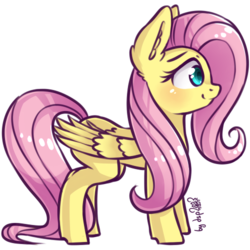 Size: 500x500 | Tagged: safe, artist:dsp2003, part of a set, fluttershy, pegasus, pony, g4, 8 angles of pony collaboration, blushing, female, mare, simple background, transparent background
