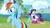 Size: 1920x1080 | Tagged: safe, screencap, rainbow dash, rarity, pegasus, pony, unicorn, g4, my little pony: friendship is magic, the end in friend, azurantium, boomerang (tv channel), boots, female, glitter, glitter boots, mare, neckerchief, outdoors, river, shoes, sparkles, stepping stones, waterfall, youtube link