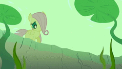 Size: 1280x720 | Tagged: safe, screencap, fluttershy, frog, g4, the cutie mark chronicles, animal, animated, blowing bubbles, bubble, cute, dialogue, female, filly, filly fluttershy, gurgling, pond, shyabetes, smiling, sound, underwater, watershy, webm, younger