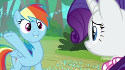 Size: 1920x1080 | Tagged: safe, screencap, rainbow dash, rarity, pegasus, pony, unicorn, g4, the end in friend, azurantium