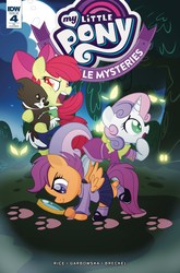 Size: 2063x3131 | Tagged: safe, artist:nanook123, idw, apple bloom, scootaloo, sweetie belle, winona, g4, ponyville mysteries, spoiler:comic, spoiler:comicponyvillemysteries4, clothes, cover, cutie mark crusaders, daphne blake, dress, green shirt, high res, le, mary janes, mystery inc, pleated skirt, scooby gang, scooby-doo!, shaggy rogers, shoes, skirt, skirtaloo, socks, velma dinkley