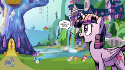 Size: 1920x1080 | Tagged: safe, edit, idw, twilight sparkle, alicorn, pony, g4, season 8, downvote bait, op is a duck, op is trying to start shit, op isn't even trying anymore, school of friendship, the magic is gone, twilight sparkle (alicorn), twilight's castle