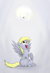 Size: 4464x6448 | Tagged: safe, artist:theravencriss, derpy hooves, pegasus, pony, g4, absurd resolution, female, lightbulb, looking up, mare, solo