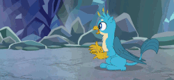 Size: 1673x767 | Tagged: safe, screencap, gallus, silverstream, classical hippogriff, griffon, hippogriff, g4, season 8, what lies beneath, animated, cute, diastreamies, duo, female, gallabetes, glomp, hug, male, shipping fuel, silverstream hugs gallus, weapons-grade cute
