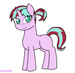Size: 960x929 | Tagged: safe, artist:hayley566, oc, oc only, oc:daylight gleam, pony, unicorn, blank flank, female, filly, magical lesbian spawn, offspring, parent:starlight glimmer, parent:sunset shimmer, parents:shimmerglimmer, ponytail, simple background, solo, transparent background, younger