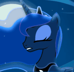 Size: 369x360 | Tagged: dead source, safe, artist:anima-dos, artist:duo cartoonist, artist:lionheartcartoon, princess luna, alicorn, pony, children of the night, g4, animated, beautiful, cropped, cute, eyes closed, female, gif, lunabetes, mare, moon, night, singing, youtube link